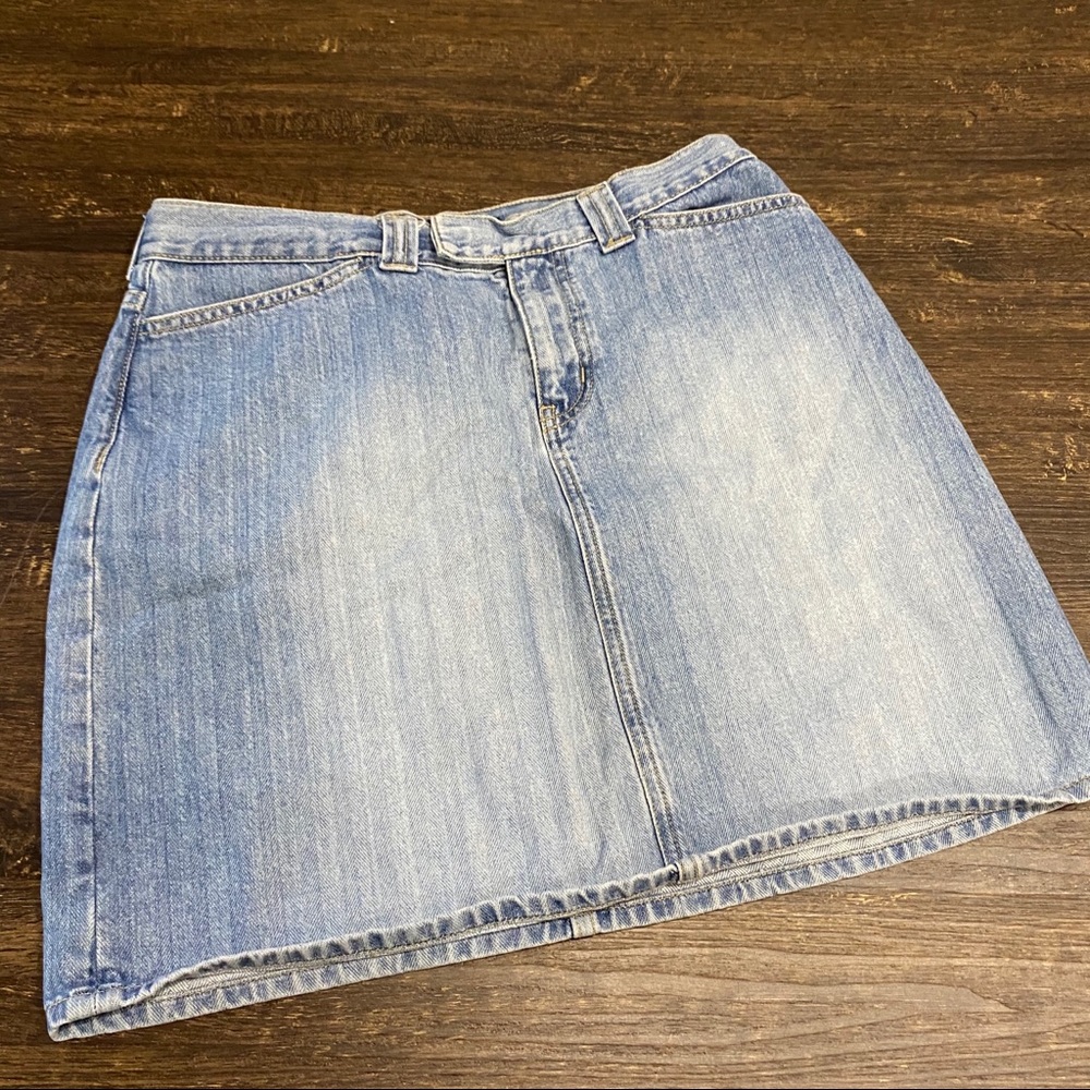 Nautica Vintage 1990s High waist Denim Jean Skirt - Picture 2 of 10